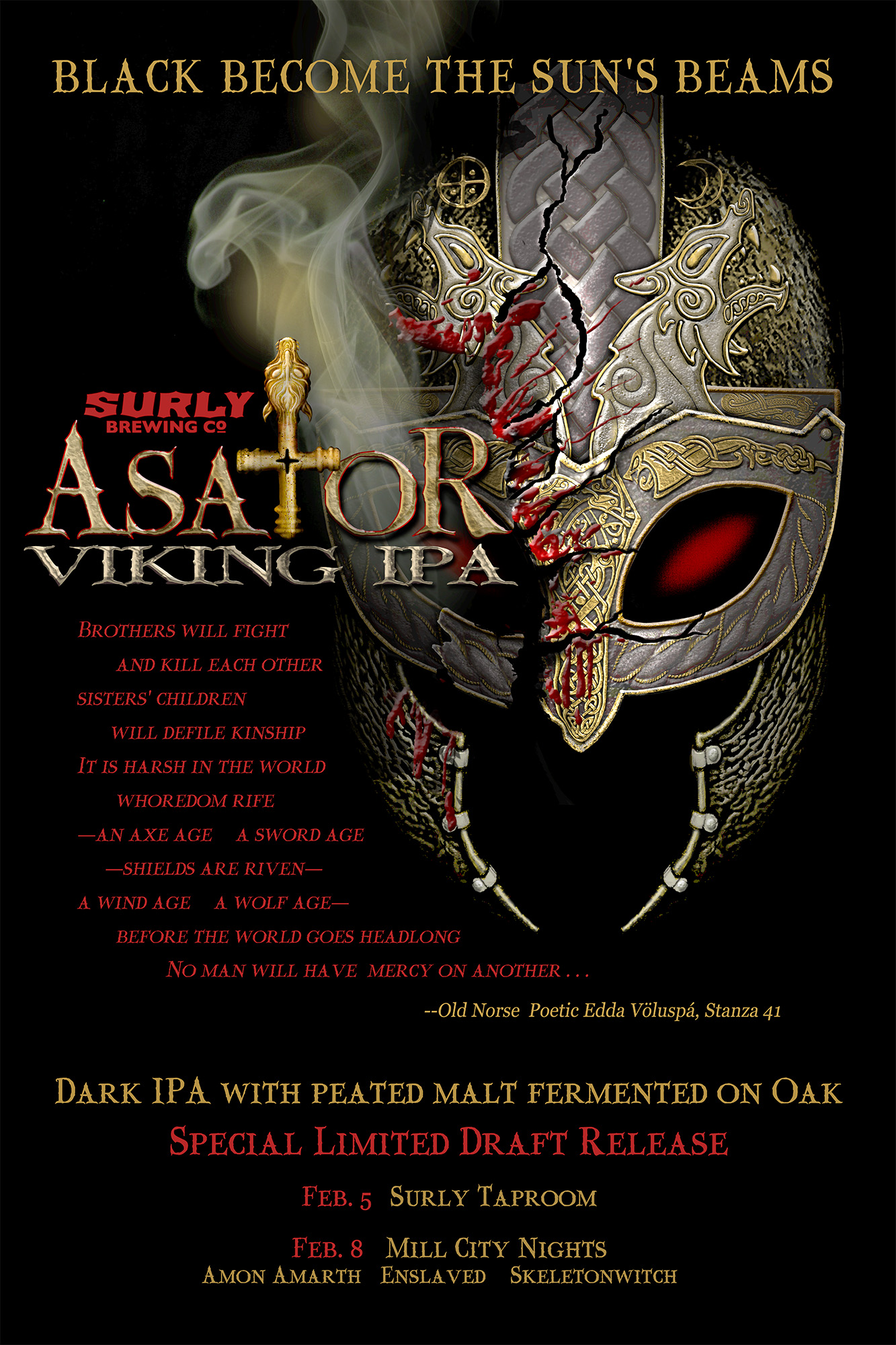 surly brewing Asator Smoked IPA on Oak