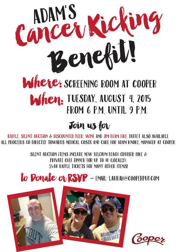 Adam's Cancer Kicking Benefit!